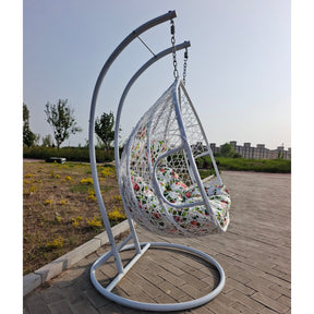 Balansoar DALVEA 2 NEW, alb/imprimeu floral, 133x117x195 cm