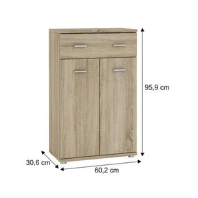 Comoda MARIO NEW TYP G, cu 2 usi si 1 sertar, PAL, stejar sonoma, 60,2x95,9x30,6 cm