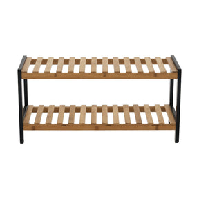 Pantofar KONTRE, bambus lacuit, negru/stejar natural, 70x26x33,5 cm