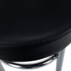 Taburet IRENA, metal/piele ecologica, negru/crom, 33x43 cm