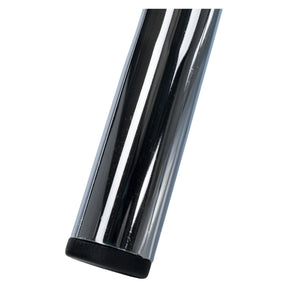 Taburet IRENA, metal/piele ecologica, alb/crom, 33x43 cm