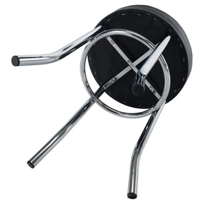 Taburet IRENA, metal/piele ecologica, negru/crom, 33x43 cm