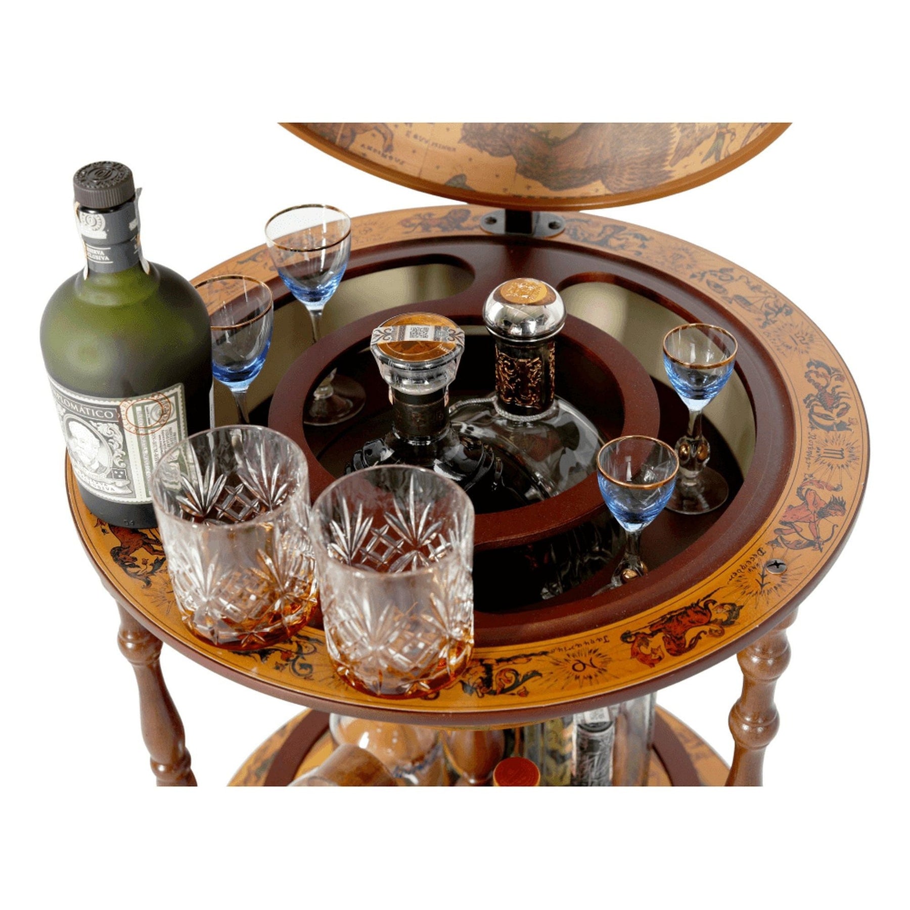 Carucior de servire GLOBUS 2-324, nuc, 50x94 cm