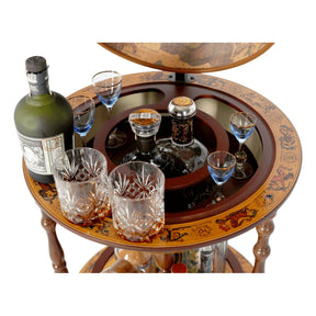 Carucior de servire GLOBUS 2-324, nuc, 50x94 cm