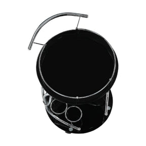 Carucior de servire VESNA, sticla neagra/metal cromat, 52x45X74 cm