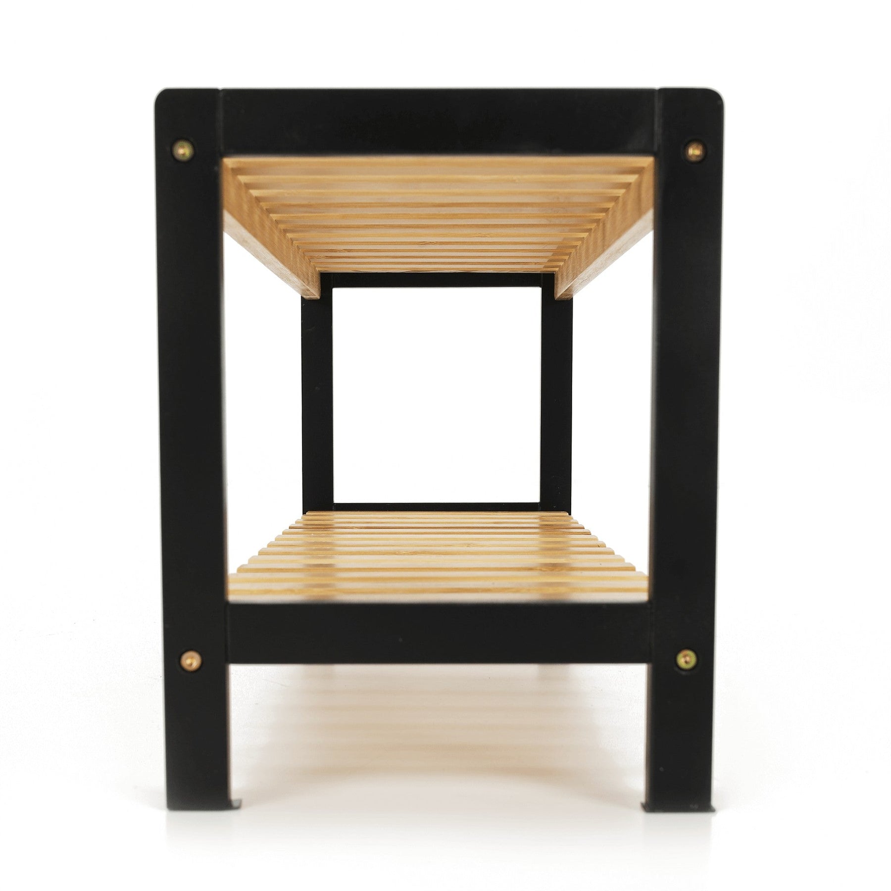 Pantofar KONTRE, bambus lacuit, negru/stejar natural, 70x26x33,5 cm