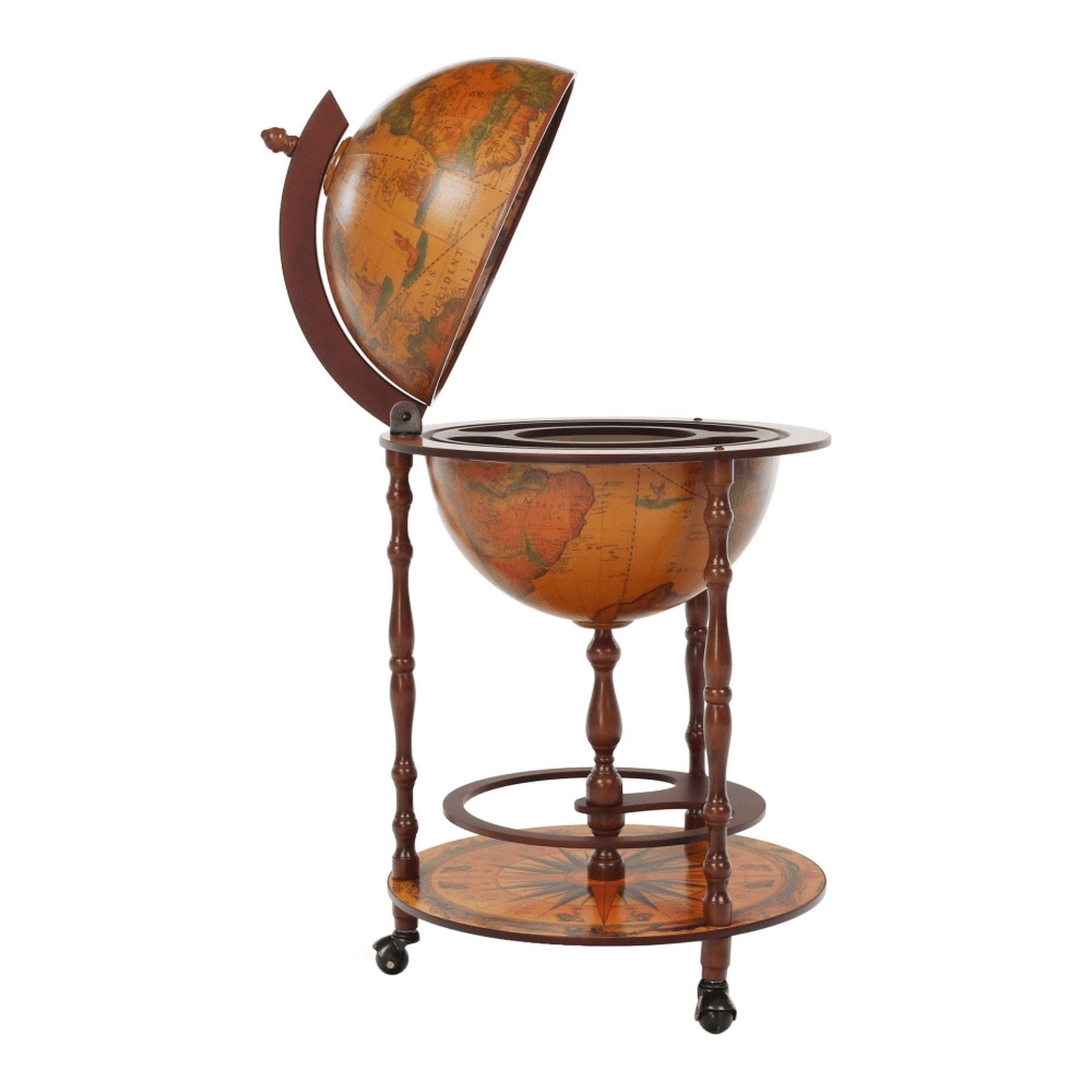 Carucior de servire GLOBUS 2-324, nuc, 50x94 cm