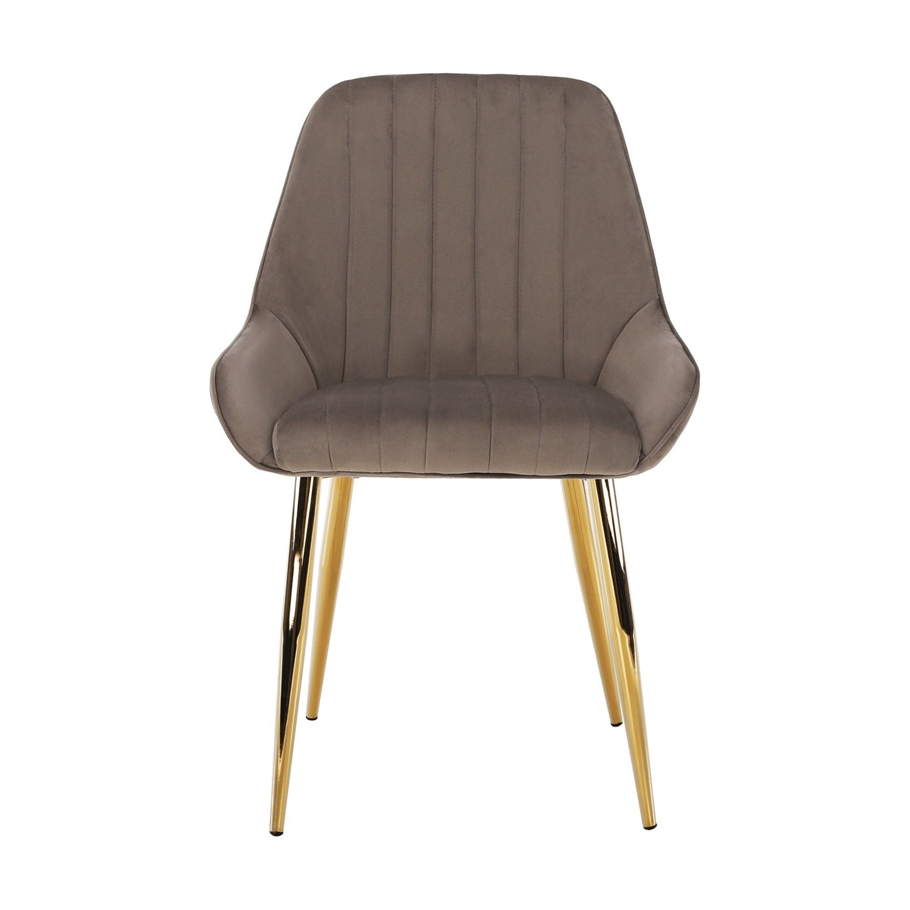 Scaun PERLIA, metal/stofa catifelata, grej/auriu, 56x62x89 cm