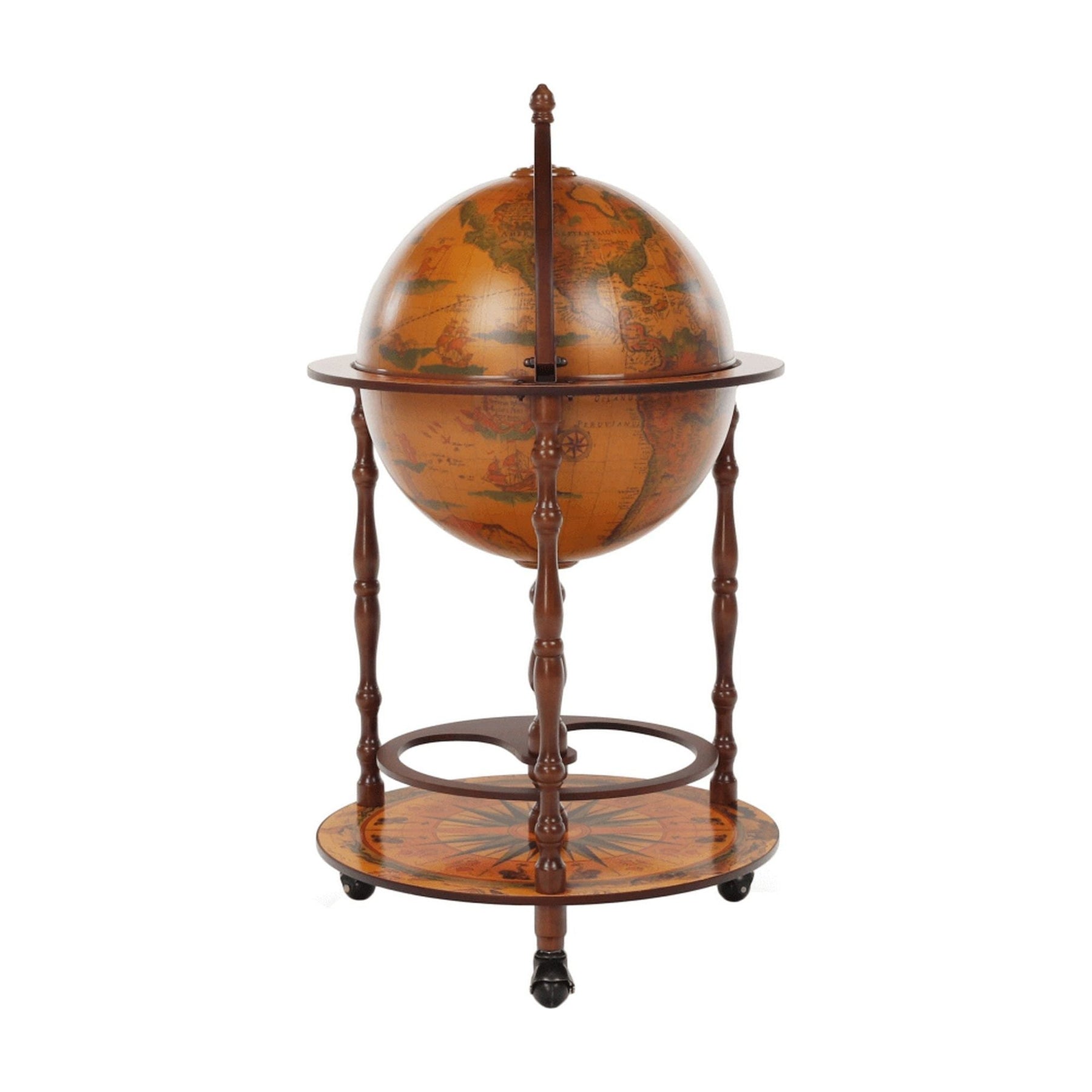 Carucior de servire GLOBUS 2-324, nuc, 50x94 cm