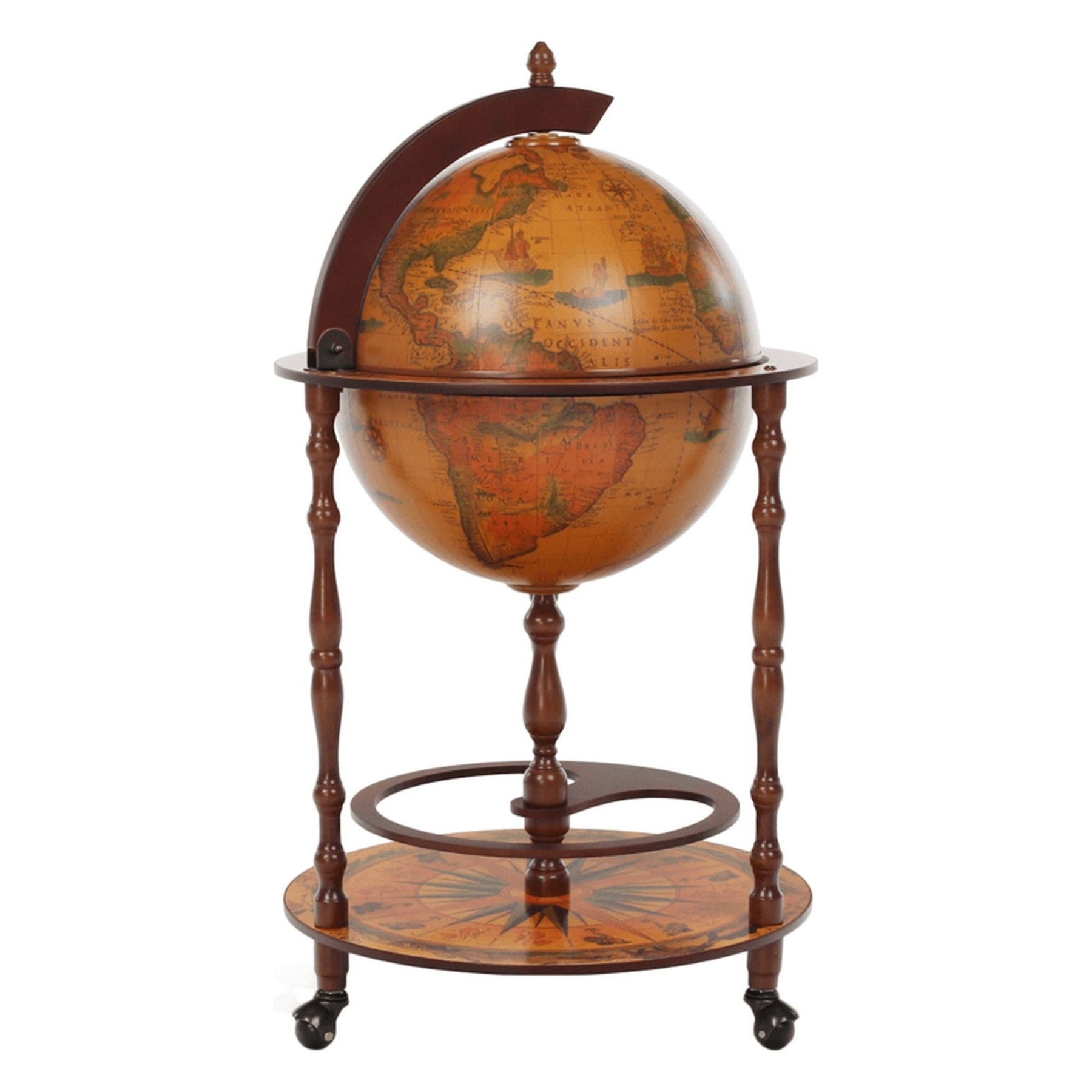 Carucior de servire GLOBUS 2-324, nuc, 50x94 cm