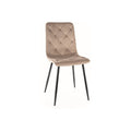 Scaun JERRY, stofa catifelata bej/negru, 45x39x91 cm