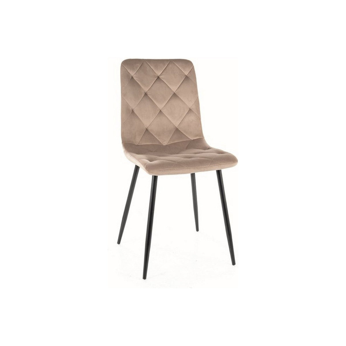 Scaun JERRY, stofa catifelata bej/negru, 45x39x91 cm