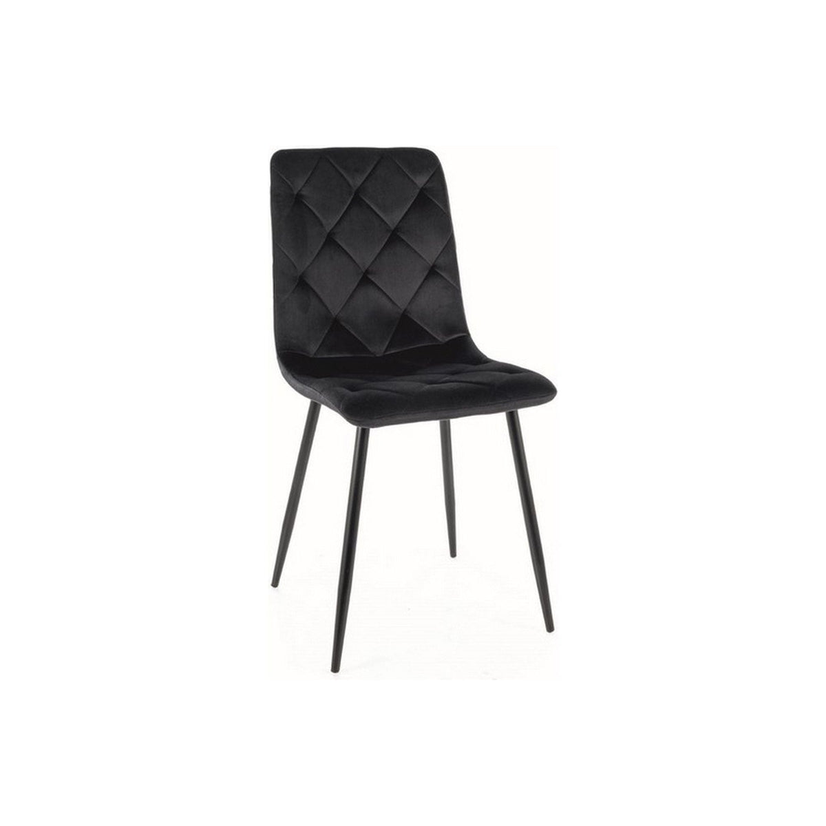 Scaun JERRY, stofa catifelata neagra, 45x39x91 cm