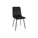 Scaun JERRY, stofa catifelata neagra, 45x39x91 cm