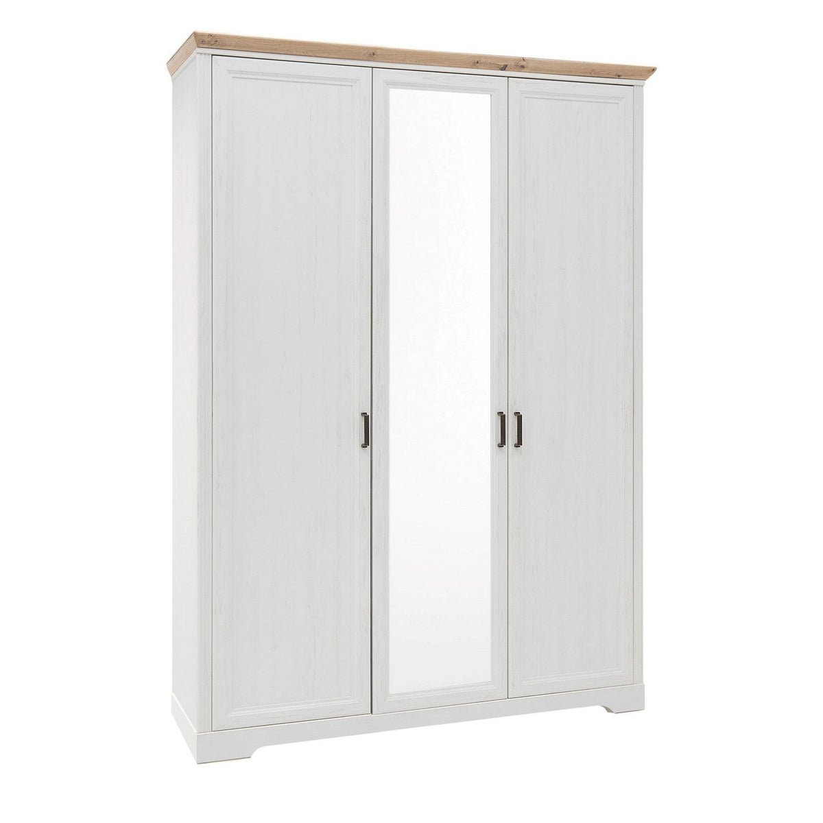 Dulap JASMIN, alb/stejar artisan, PAL, cu 3 usi, 164x64x220 cm