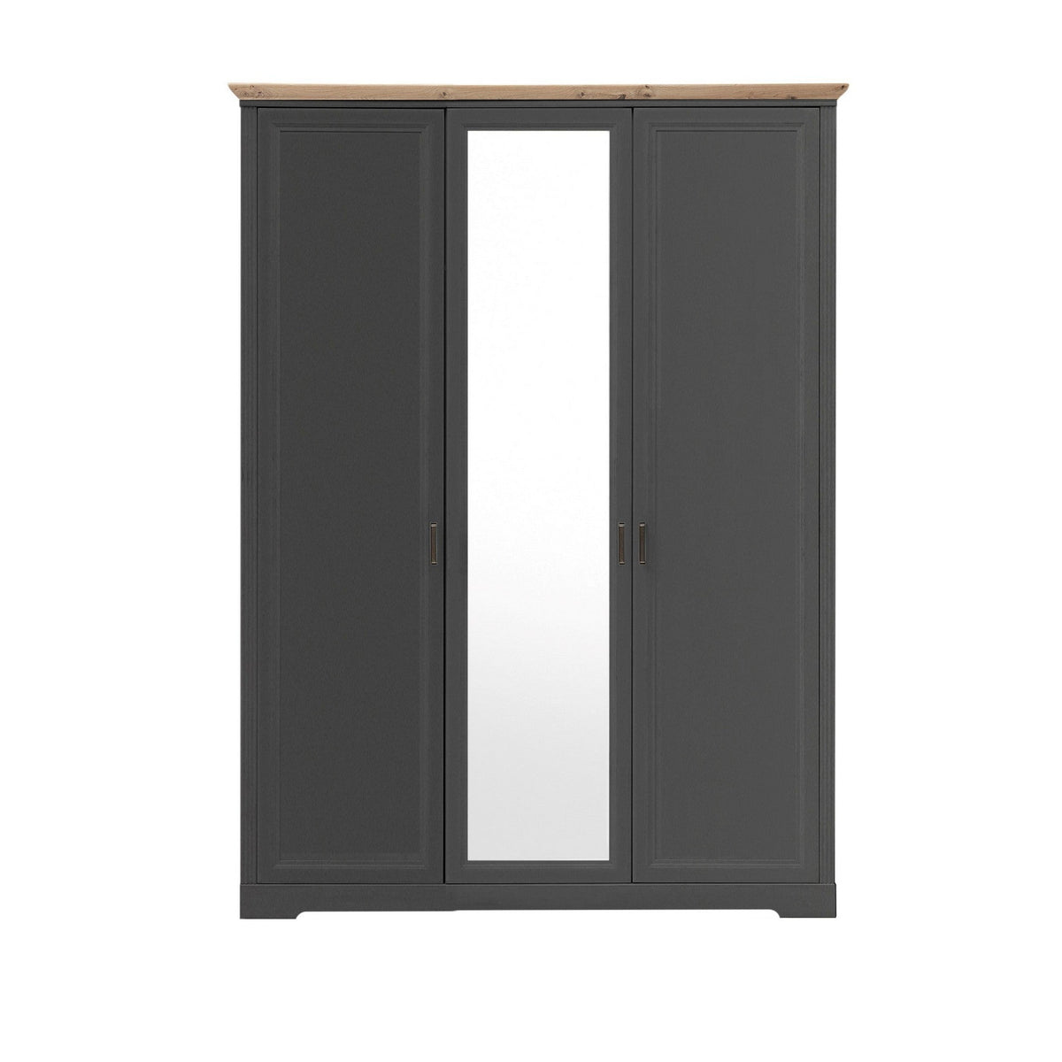 Dulap JASMIN, gri grafit/stejar artisan, PAL, cu 3 usi, 164x64x220