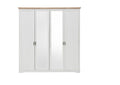 Dulap JASMIN, alb/stejar artisan, PAL, cu 4 usi, 214x64x220 cm
