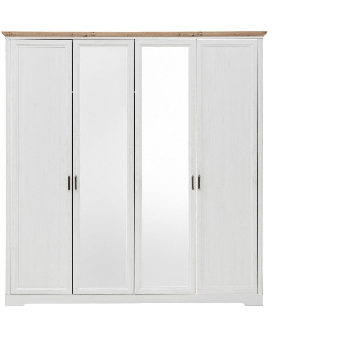 Dulap JASMIN, alb/stejar artisan, PAL, cu 4 usi, 214x64x220 cm