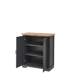 Comoda JASMIN, gri grafit/stejar artisan, PAL, cu 2 usi, 93x41x102 cm
