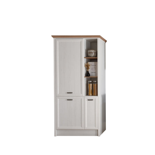Dulap bucatarie JASMIN, alb/stejar artisan, PAL, 104x60x218 cm