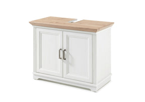 Dulap baie JASMIN, alb/stejar artisan, PAL, cu 2 usi, 82x43x66 cm