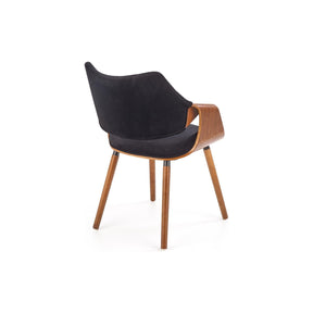 Scaun tapitat K396, nuc/negru, 56x55x77 cm