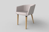 Scaun tapitat living K266, bej/stejar, stofa clasica/lemn, 56X56X72 CM