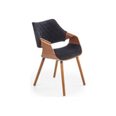 Scaun tapitat K396, nuc/negru, 56x55x77 cm