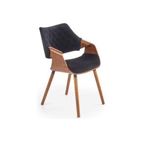 Scaun tapitat K396, nuc/negru, 56x55x77 cm