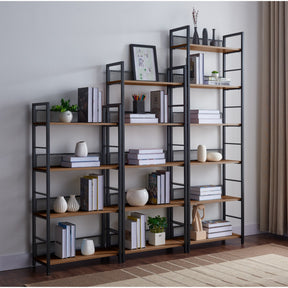 Etajera KELER TIP 1, negru/stejar, DTD laminat/metal, 60x28x121 cm