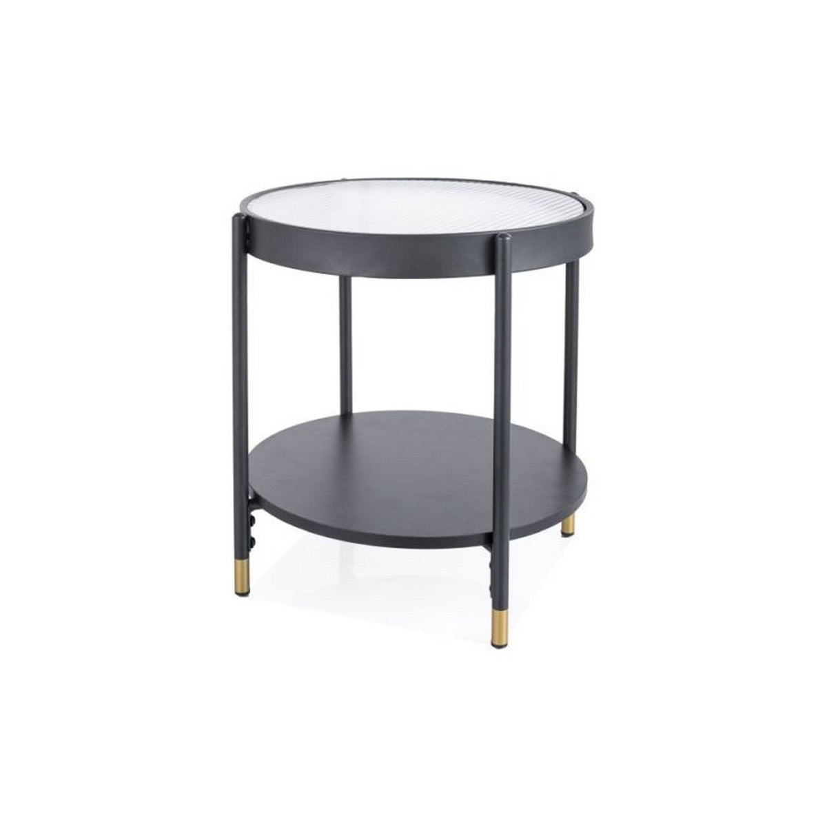 Masuta LAGUNA A, negru, sticla/metal, 45x45x48 cm