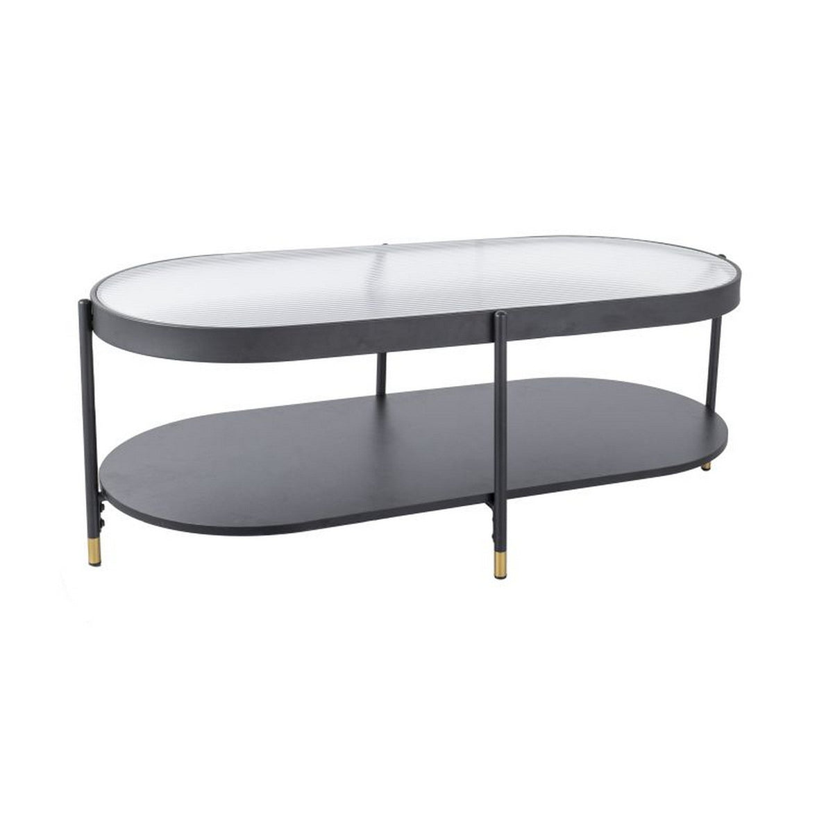 Masuta LAGUNA B, negru, sticla/metal, 110x50x42 cm