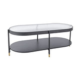 Masuta LAGUNA B, negru, sticla/metal, 110x50x42 cm