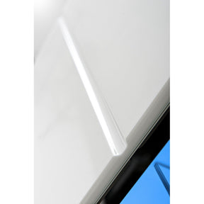 Comoda LAUREN HB, alb, PAL/sticla, 150x41x112 cm