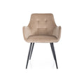 Scaun LEMON, bej/negru, stofa catifelata - Bluvel 28/metal, 57x47x85 cm
