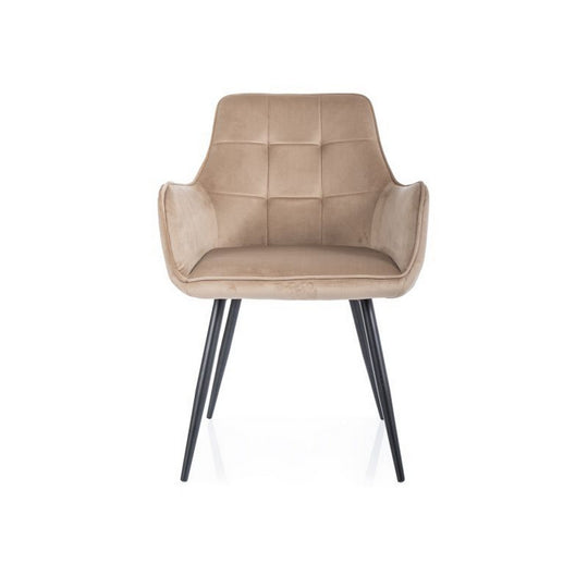 Scaun LEMON, bej/negru, stofa catifelata - Bluvel 28/metal, 57x47x85 cm