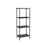 Etajera LEX B, stejar/negru, PAL laminat/metal, 50x36x136 cm