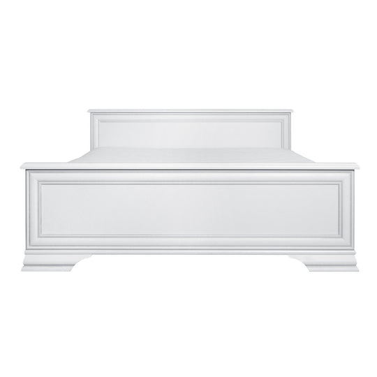 Pat Idento B LOZ-180, alb, PAL, cu suport pentru saltea si 2 sertare, 189x209x101 cm