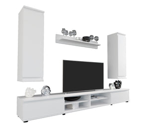 Mobilier living LUSIA, alb, PAL, 220x37x160 cm