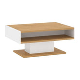 Masuta Adam, stejar/alb, MDF, 89x65x41 cm