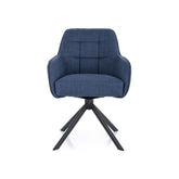 Scaun rotativ METRO, albastru/negru, stofa clasica - Bjorn 86/metal, 57x45x84 cm
