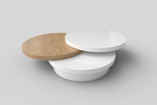 Masa rotunda alba lemn Michelle, Ø80XH27 CM