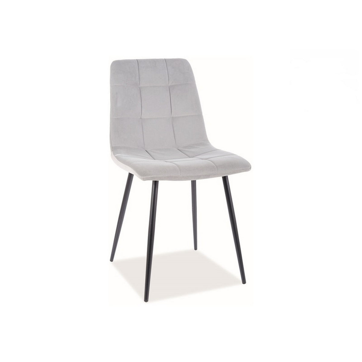 Scaun tapitat cu catifea mata MILA, gri, 45x41x86