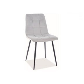 Scaun tapitat cu catifea mata MILA, gri, 45x41x86