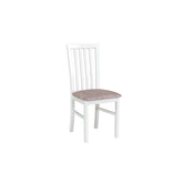 Scaun MILANO 1, alb/cappuccino - Dora 22, lemn de fag/stofa catifelata, 43x40x93 cm