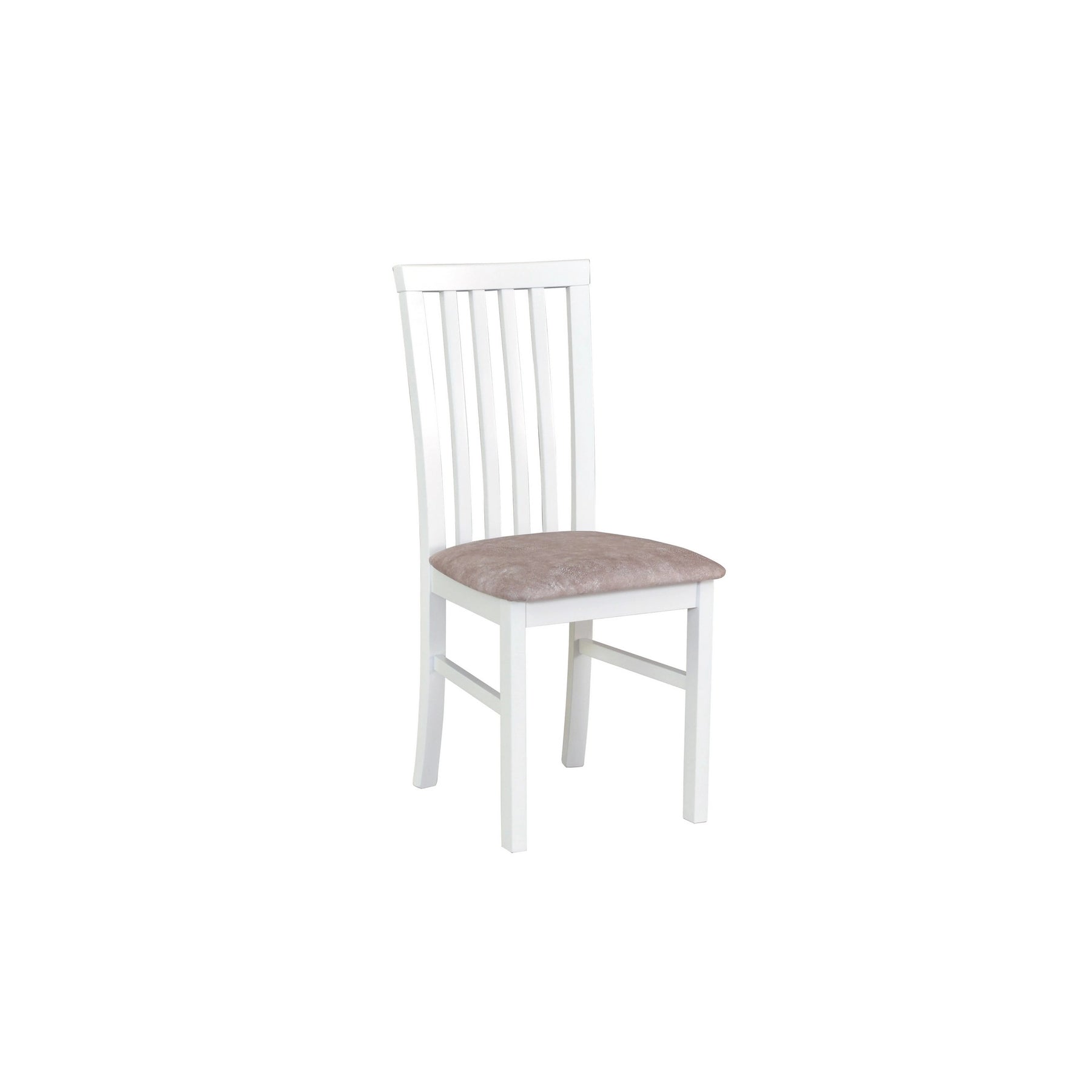 Scaun MILANO 1, alb/cappuccino - Dora 22, lemn de fag/stofa catifelata, 43x40x93 cm