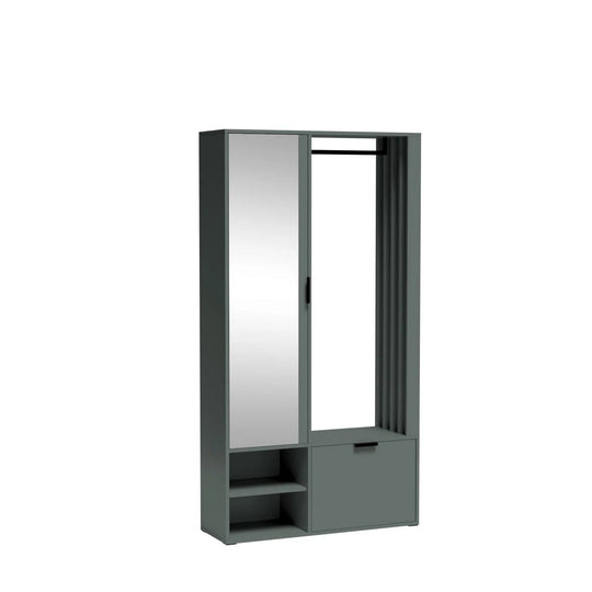 Set hol MILO UNI, verde, PAL laminat/metal, 100x33x189.4 cm