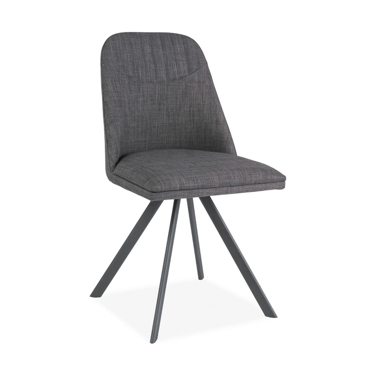 Scaun tapitat Milton, gri, stofa clasica/metal, 46X45X88 cm