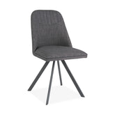 Scaun tapitat Milton, gri, stofa clasica/metal, 46X45X88 cm