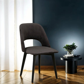 Scaun MONTI 4, negru/gri inchis - Riviera 97, lemn de fag/stofa catifelata, 48x47x83 cm